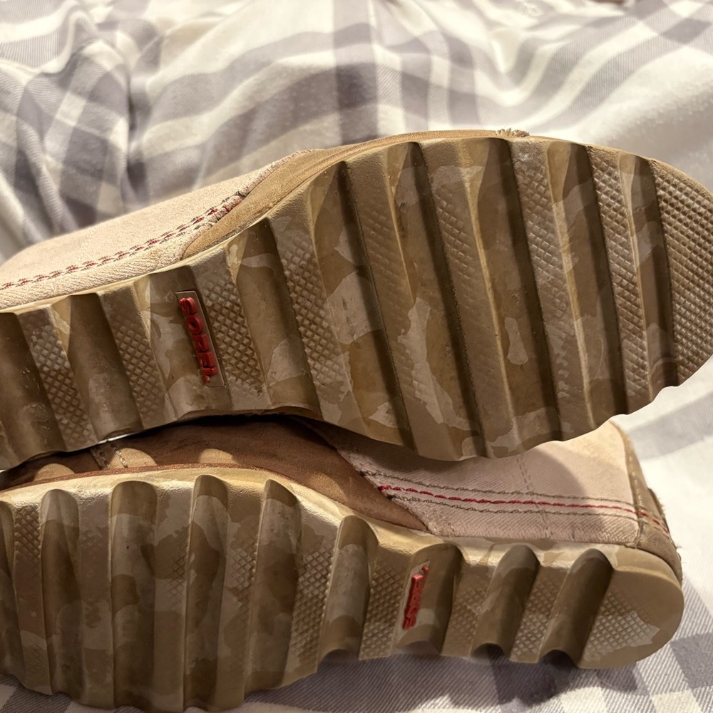 Sorel Tan and Gray Suede Boots